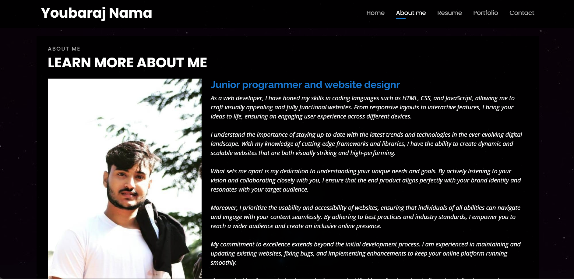 Screenshot of a modern responsive web design portfolio showcasing UI/UX layouts